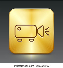 Digital Projector on Gold Square Buttons