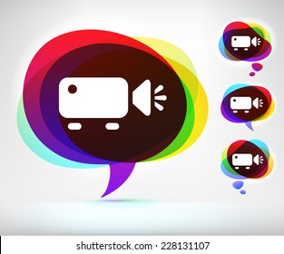 Digital Projector on Multi Color Speech Bubble