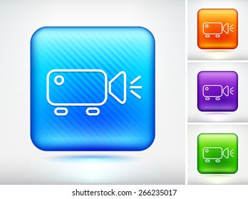 Digital Projector on Multi Color Square Buttons