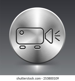 Digital Projector on Silver Round Buttons