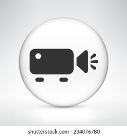 Digital Projector on White Round Button