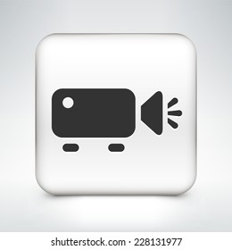 Digital Projector on White Square Button