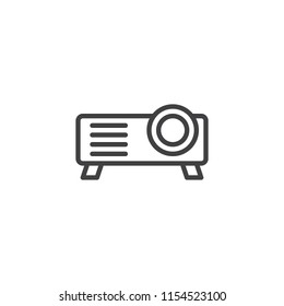 Digital projector outline icon. linear style sign for mobile concept and web design. Projector simple line vector icon. Symbol, logo illustration. Pixel perfect vector graphics