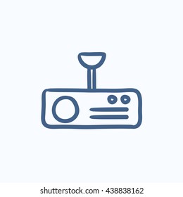 Digital projector vector sketch icon isolated on background. Hand drawn Digital projector icon. Digital projector sketch icon for infographic, website or app.