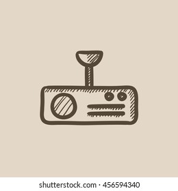 Icono de esbozo del vector del proyector digital aislado en segundo plano. Icono de proyector digital dibujado a mano. Icono de esbozo de proyector digital para infografía, sitio web o aplicación.