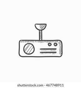 Digital projector vector sketch icon isolated on background. Hand drawn Digital projector icon. Digital projector sketch icon for infographic, website or app.