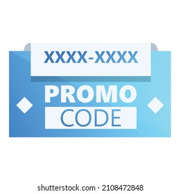 Digital promo code icon cartoon vector. Money offer. Coupon voucher