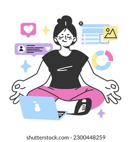 Digital promotion concept. Social media blog, website or brand advertisement campaign development. SEO optimization. Business and market analysis for content strategy. Flat vector illustration