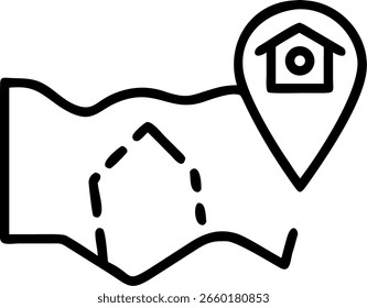 Digital Property Map – Online House Finding and Address Pinpoint Symbol
