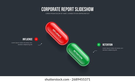 Digital Proposal Slide Design Vector Illustration. Creative Development 2 Element Infographic Presentation Layout. Modern Solution Two Option Diagram Frame Template.