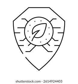 digital protection chia cryptocurrency line icon vector. digital protection chia cryptocurrency sign. isolated contour symbol black illustration