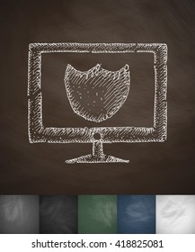 digital protection icon. Hand drawn vector illustration