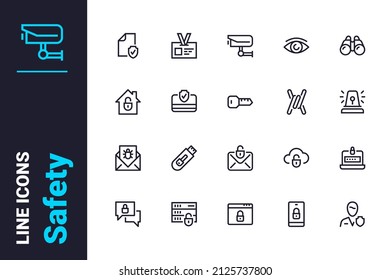 Digitale Schutz- und Sicherheitsgarantie-Symbole setzen Vektorgrafik. Moderne Methoden zur Überprüfung des Datensteinsymboles. Zuverlässigkeitskonzept