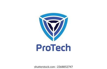 Digital protection shield logo for security technology business company