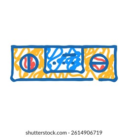 digital protractor measuring equipment doodle icon sketch vector. digital protractor measuring equipment sign. isolated symbol illustration