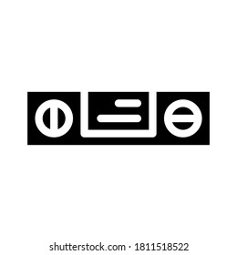 digital protractor measuring equipment glyph icon vector. digital protractor measuring equipment sign. isolated contour symbol black illustration