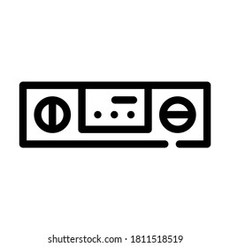 digital protractor measuring equipment line icon vector. digital protractor measuring equipment sign. isolated contour symbol black illustration