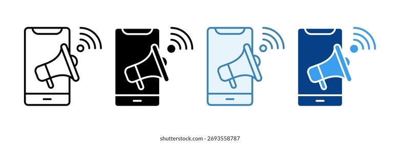 Conjunto de iconos de comunicación pública digital Colección de estilo múltiple