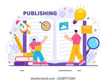 Digital Publishing Content Blog Marketing Writing Vector Illustration for Social Media or Webpage Organization in Flat Cartoon Background Design