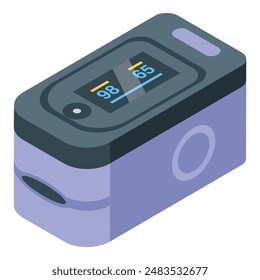 Digital pulse oximeter measuring blood oxygen saturation, indicating health and wellness
