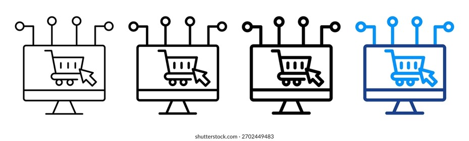 Conjunto de Coleções de Diferentes Estruturas de Tópicos de Ícone de Compra Digital