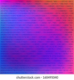 Digital purple background. Background of numbers. Vector illustration.