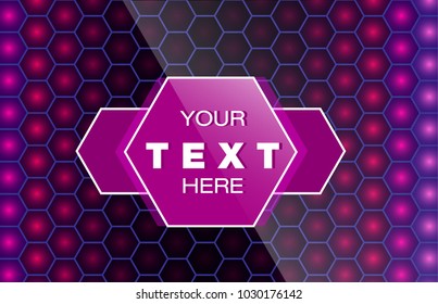 Digital Purple light hexagon pattern