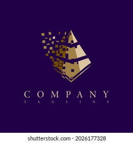 Digital pyramid logo can be used for any company