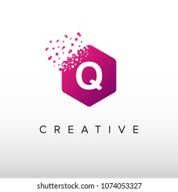Digital Q Letter. Letter Q Design Vector