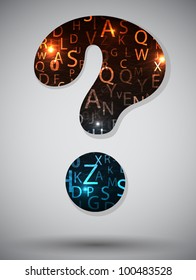 digital question mark. vector illustration