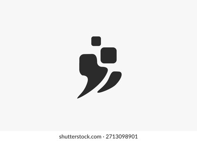 Logotipo de silhueta de aspas digitais
