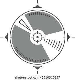 Digitales Radar. Runde Hud-Element. Virtuelle Schnittstelle einzeln auf weißem Hintergrund