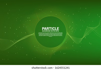 Digital radial circle curve from random particle dot . Abstract Background for 3D Futuristic technology concept