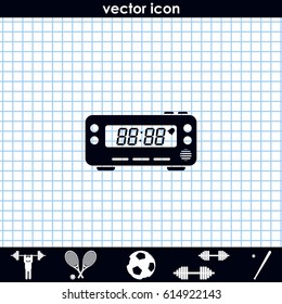Digital radio clock.