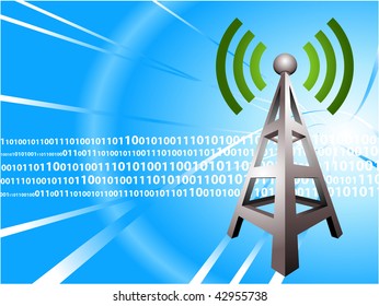 Digital Radio tower wave modern Background Original Vector Illustration Ideal for internet concepts