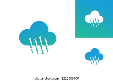 Digital Rain Logo Template Design Vector, Emblem, Design Concept, Creative Symbol, Icon