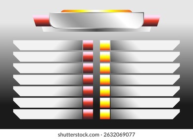 Digital ranking scoreboard UI element vector design on isolated gradient background