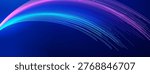 Digital Ray Arc Line AI Data Network Technology Background, Music Sound Wave, Datum Rainbow Stream Energy Flow. Dynamic Innovate Science Tech Backdrop. Futuristic Effect Concept. Vector Illustration