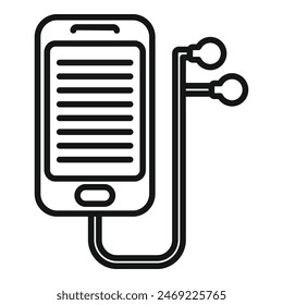Digital reading audio book icon outline vector. Online network. Internet device