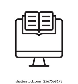 digital reading icon line vector design with trendy style