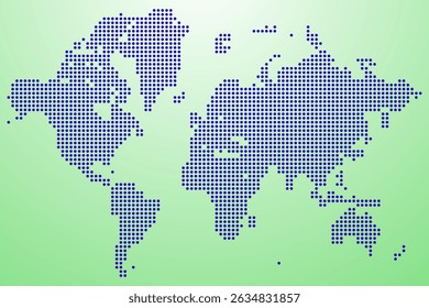 Digital realistic dotted world map styled for clarity. This dotted world map uses geometric dot mapping to form a readable dotted world map inspired by global layout designs.