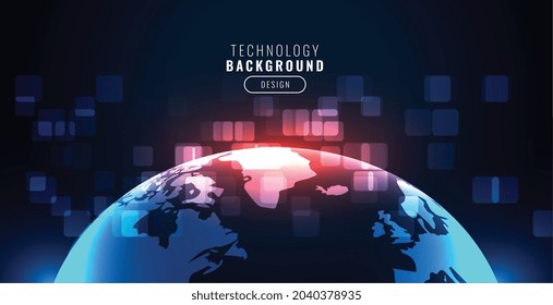 digital realistic earth global technology background