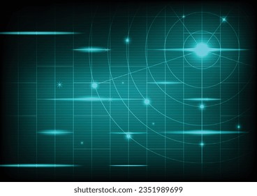 Digital realistic vector radar with targets on monitor in searching. Air search . Military search system . Navigation interface wallpaper . Navy sonar.