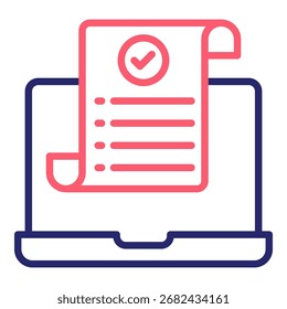 Digital Receipt Icon Color Vector Illustration
