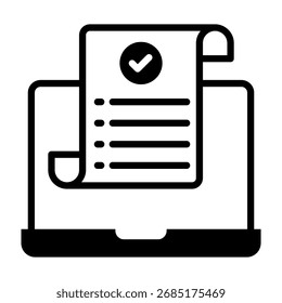 Digital Receipt Icon Mixed Vector Illustration