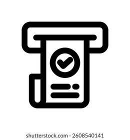 digital receipt line icon. Clean and minimalist vector icon for websites, mobile apps, presentations, and logos. Fully scalable and customizable for any project.