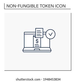 Digital receipt line icon. E-receipt. Application inform customers of rebates, discounts. sent via email, app.Digitalization concept. Isolated vector illustration.Editable stroke