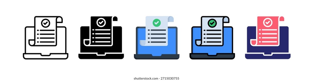 Coleção de Conjuntos de Ícones de Vários Estilos de Recibo Digital..