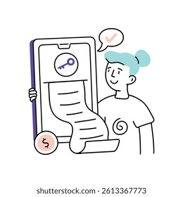 Digital Receipt Vector Style Illustration 