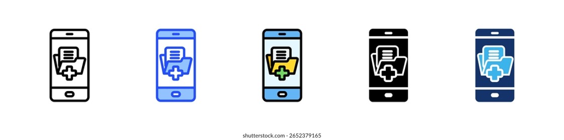 Digital Records Icon Collection With Multiple Styles
